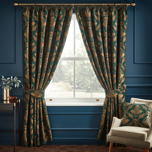 Shiraz Pencil Pleat, Emerald - Ready Made Curtains - Image 3